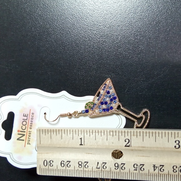 Cocktail Rhinestone Earrings - Picture 5 of 6